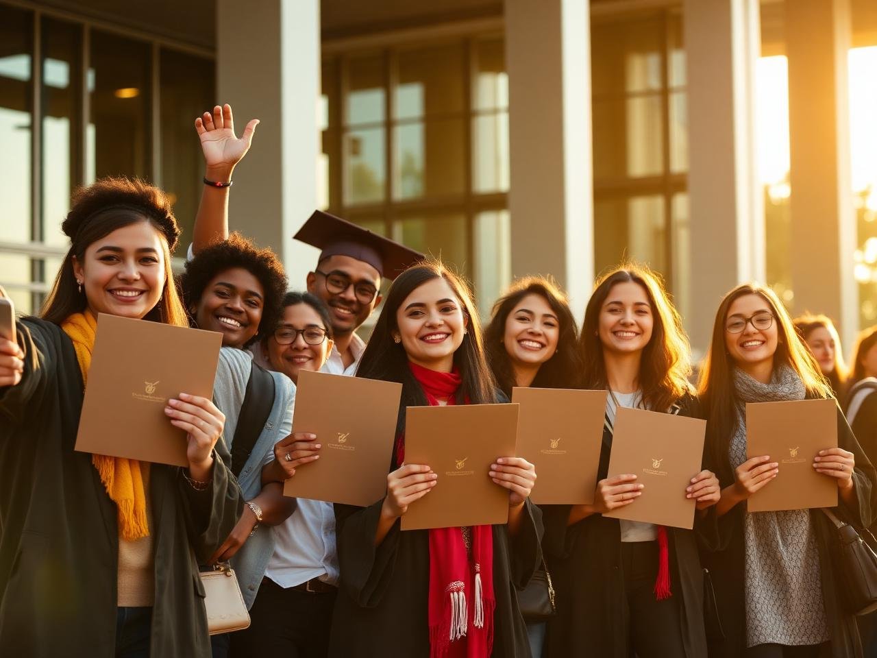 Students celebrating success